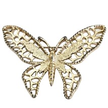 Sarah Coventry Gold Tone Filigree Metal Butterfly Pin Brooch - £8.67 GBP