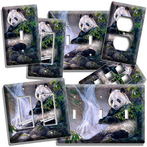 Wild Panda Bear Waterfall Bamboo Light Switch Outlet Wall Plates Room Home Decor - £13.45 GBP+