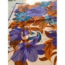 Vintage Women Purple Blue &amp; Brown Flower Scarf 27”x27” - $5.07