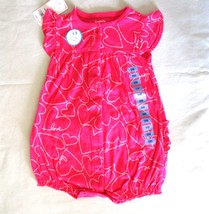 Carters Baby Hot Pink Heart Print Romper Infant Girl 9 mo. NWT - £6.99 GBP