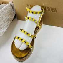 Steve Madden Kailee Citron 8.5 Sandal Gladiator Sandal Ankle Strap Stud ... - £55.30 GBP