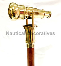 10 Pieces Vintage Wooden Walking Stick Hidden Spy Brass Telescope - £415.19 GBP