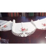 Window balance 19x90 Santa and gifts,embroidered bells and knit lace,new... - $585.64 MXN