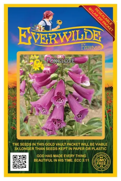 2000 Mixed Foxglove Wildflower Seeds Farms Mylar Seed Packet Fresh Garden - £6.71 GBP