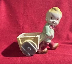 Vtg 1950’s Royal Copley Boy Pulling Wagon - $15.88