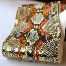 Shiny Metallic Cobra Snake Skin Hide Snakeskin Python Print Multicolor  ... - $23.27+