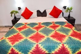 INDACORIFY Tie Dye Cotton Kantha Quilt Shibori Printed Quilts Blanket Bo... - £63.20 GBP