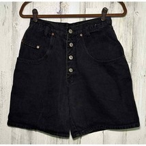 Zanadi Women’s Black Jean Shorts Size 9 / 10 (25x7.5) High Rise Button Fly - £8.14 GBP
