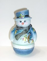 Fenton Glass Jadeite Partridge &amp; Pears Snowman Fairy Light Ltd Ed #5/40 M Kibbe - £278.75 GBP