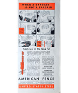 American Fence When A Bargain is not a bargain America - 1936 Vintage Pr... - $15.05 CAD