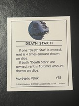 Star Wars Saga - Monopoly Title Deed Card - Death Star II - $3.43