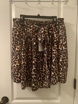 Who What Wear Women&#39;s Leopard Print Skirt Lined w/Attached Waist Belt Si... - £30.82 GBP