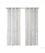 Madison Park Kauna Palm Leaf Sheer Grommet Top Single Curtain Panel White - $322.40 MXN