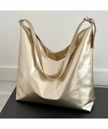 Vintage Shiny Gold Shoulder Bag - Retro Metallic Evening Purse - $35.65 CAD