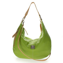 Medichi Italian Made Green Pebbled Leather Large Designer Shoulder Hobo Bag - £362.40 GBP