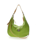 Medichi Italian Made Green Pebbled Leather Large Designer Shoulder Hobo Bag - $5,510.43 MXN