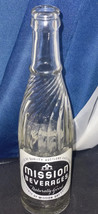 Vintage MISSION BEVERAGES Naturally Good 10 Fluid Oz Clear Glass Bottle ... - $11.29