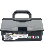 ArtBin Lift Tray Box W/2 Trays &amp; Quick Access Lid Storage, Black &amp; Gray - £25.72 GBP