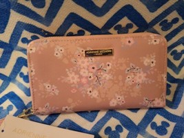 Adrienne Vittadini Pink Floral Wristlet Zip Around Wallet NWT - £13.99 GBP