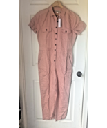 Outerknown SEA Jumpsuit Womens Small Natural Linen Blend Sunset Blush Pi... - $80.41