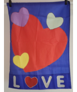 Love Reversible Flag Embroidered Applique Lg Double Sided Heart Valentin... - £7.03 GBP