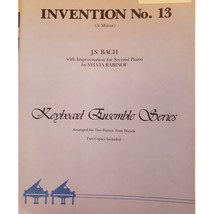 J.S. Bach Invention No. 13 (A Minor) Sheet Music For Two Pianos Four Han... - $17.59