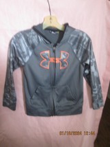 Under Armour UA Youth Boys Full Zip up Jacket Size 7 Hoodie Gray and Orange - $8.00