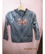 Under Armour UA Youth Boys Full Zip up Jacket Size 7 Hoodie Gray and Orange - €6,89 EUR
