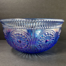 Pioneer Woman Adeline Iridescent Blue 9.25&quot; Large Glass Round Serving Bowl - £61.59 GBP