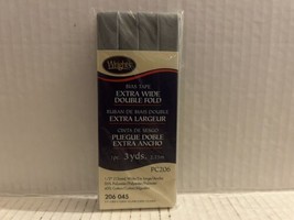 Wrights Bias Tape EXTRA WIDE DOUBLE FOLD PC206, 3 yds. 1/2&quot; Wide Light Grey - $9.89