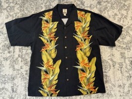 VTG Tommy Bahama Silk Shirt Men XL Button Hibiscus Floral Hawaiian Camp Beach - £19.46 GBP
