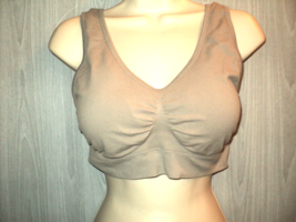 NEW Coobie Bra Sports Comfort Mastectomy Plus Pads Beige Sz XL (Runs Smaller) - £16.75 GBP