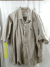 Men&#39;s Wrangler Shirt Short Sleeve Button Up Tan Plaid 3XL - £7.66 GBP