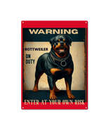 Rottweiler Warning Sign – Funny Metal Guard Dog Sign for Fence or Gate |... - $592.37 MXN