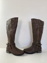 Rampage HANSEL Brown Faux Leather Side Zip Knee High Boots Women’s Size 6 M - $24.74