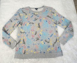 Talbots Sea Life Print Crewneck Pullover Sweatshirt Cotton Women Sz Mp - $20.00