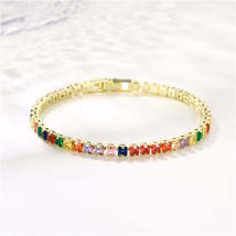Multicolor Crystal &amp; 18K Gold-Plated Tennis Bracelet - £12.75 GBP