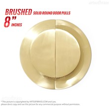 8.00&quot; Brushed Brass Solid Round Main Door Pulls Western Vintage Handles ... - $240.00