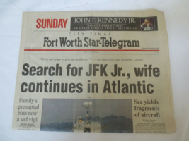 JFK Jr Search Newspaper &amp; Jackie Kennedy Death Article Fort Worth Star T... - £11.96 GBP