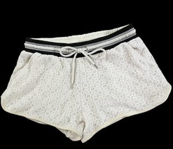 Alya Size M Ivory Lace Shorts Lined Pockets Elastic Tie Waist Boho Festival - £6.99 GBP
