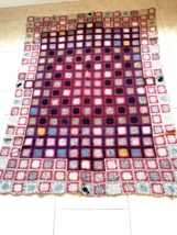 Vintage Hand Made Crocheted Throw/Afghan, Nice Colors, 67&quot; x 48&quot;, BB6 - £17.28 GBP