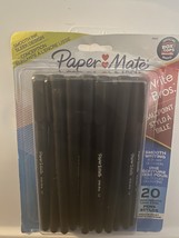 Paper Mater BallPoint Black Pens 20pk 1.0mm Pens Stylos Medium Point New... - $7.92