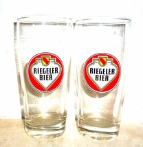 2 Riegeler Riegel Bier German Beer Glasses - £7.95 GBP