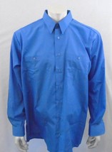 Mark&#39;s Blue Long Sleeve Button Down Mens Cotton Blend Casual Shirt Size ... - $13.75