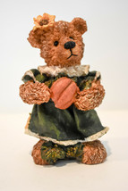 Pumpkin Bear in A Green Dress with Sunflower - Resin - £10.57 GBP