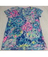 Lilly Pulitzer Top Essie Top in Dive In V Neck Short Sleeve Size Small NWOT - $28.98