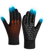 Winter Gloves for Women Men Touch Screen Warm Knit Gloves  (Black,Size:L) - £6.89 GBP