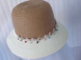 Women Folding New Summer Sun Floppy Ivory Taup Straw Beach Wide Brim Cap... - €9,52 EUR
