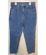 American Eagle Jeans Womens Size 6 Blue Denim Striped Mom 90’s High Rise - $31.84 CAD