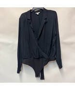 Bar III Womens XL Black Deep V Neck Long Sleeves Bodysuit PREOWNED I80 - €29,77 EUR